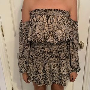 Off-the-shoulder revolve romper
